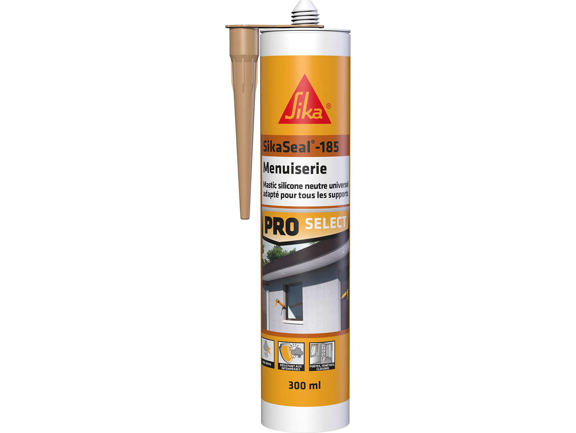 Mastic silicone spécial menuiserie SIKA Sikaseal 185 beige 300ml